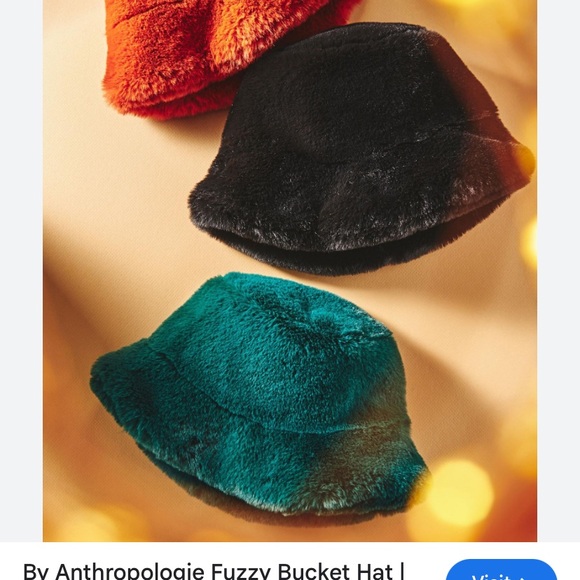 Anthropologie fuzzy bucket hat orange - Picture 3 of 7